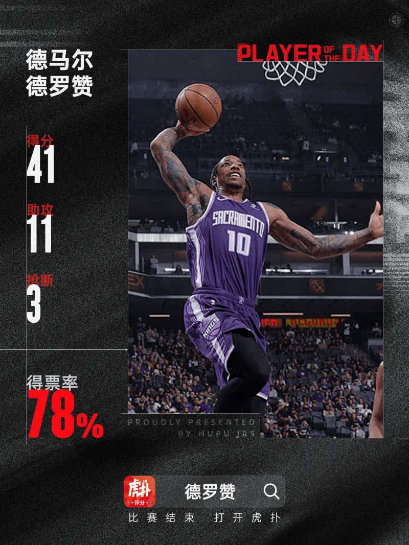 英雄联盟直播-古典分卫最后的荣光!德马尔-德罗赞当选今日JRs评选最佳球员